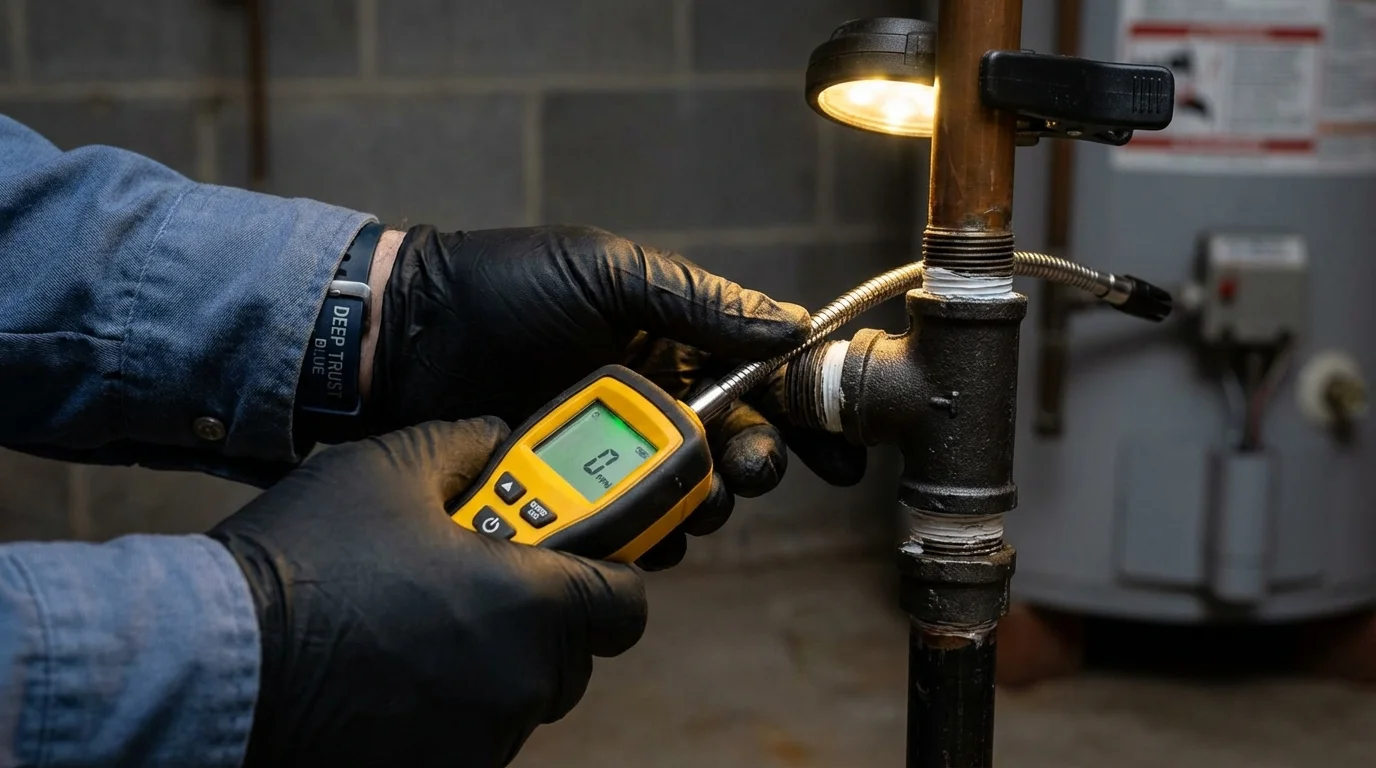 Gas leak detection with electronic sniffer by Johns Plumbing LLC in Marble Falls