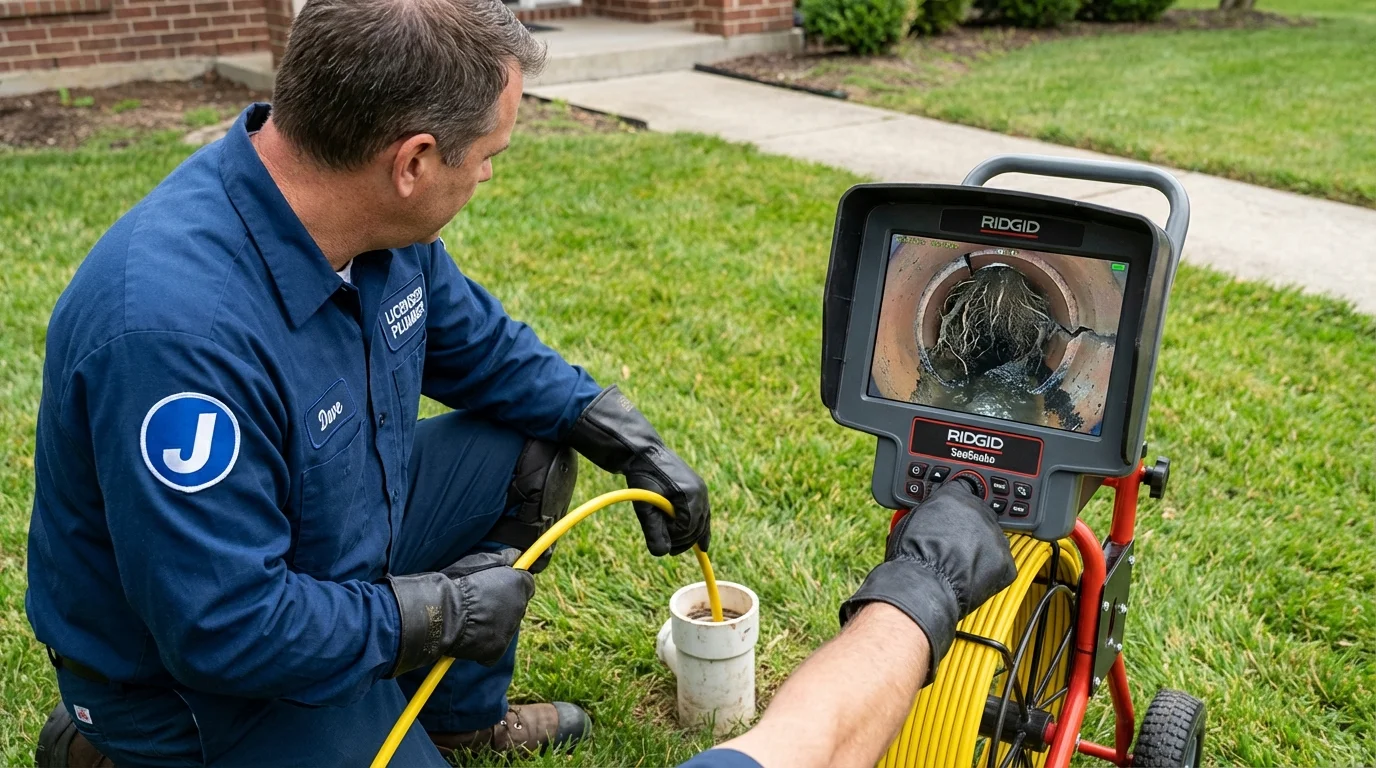 Sewer camera inspection being performed by Johns Plumbing LLC in Marble Falls
